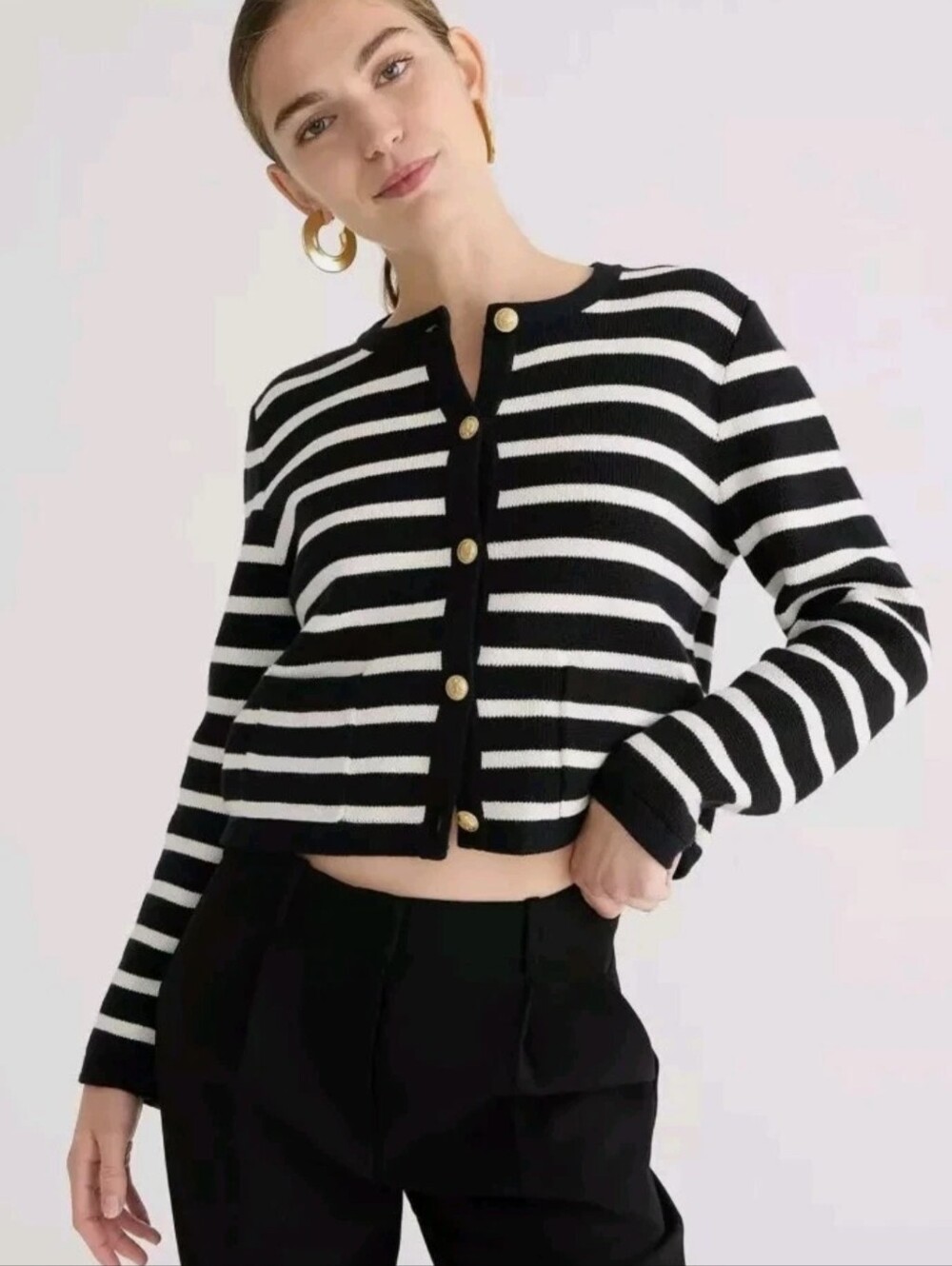 ✨Stunning ✨J.Crew Emilie Sweater Lady Jacket in Stripe